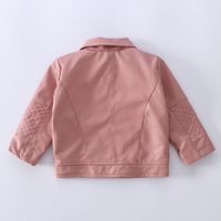 Fashion Solid Color Pu Girls Outerwear main image 5