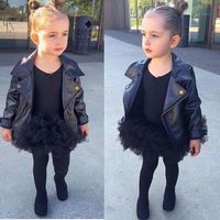 Fashion Solid Color Pu Polyester Girls Outerwear sku image 5