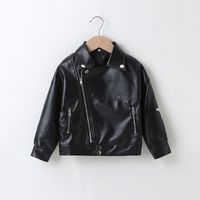 Solid Color Pu Boys Outerwear main image 5