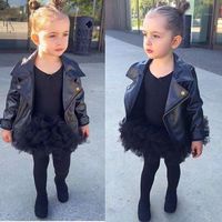 Fashion Solid Color Pu Polyester Girls Outerwear sku image 2