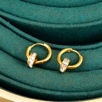 Simple Style Geometric Titanium Steel Plating Earrings 1 Pair main image 2