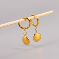 Simple Style Geometric Titanium Steel Plating Drop Earrings 1 Pair main image 6