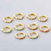 Fashion Eye Gold Plated Enamel Women's Earrings 1 Pair main image 1