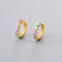 Fashion Eye Gold Plated Enamel Women's Earrings 1 Pair main image 2