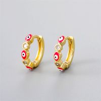 Fashion Eye Gold Plated Enamel Women's Earrings 1 Pair main image 3
