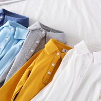 Fashion Solid Color Cotton T-shirts & Shirts main image 4