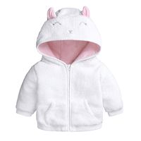 Basic Solid Color Fleece Girls Outerwear main image 3