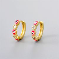 Fashion Eye Gold Plated Enamel Women's Earrings 1 Pair sku image 2