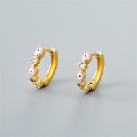 Fashion Eye Gold Plated Enamel Women's Earrings 1 Pair sku image 3