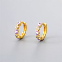 Fashion Eye Gold Plated Enamel Women's Earrings 1 Pair sku image 4