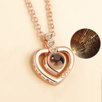 Fashion Letter Heart Shape Flower Alloy Women's Necklace 1 Piece sku image 20