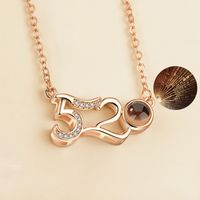 Fashion Letter Heart Shape Flower Alloy Women's Necklace 1 Piece sku image 22