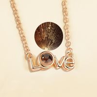 Fashion Letter Heart Shape Flower Alloy Women's Necklace 1 Piece sku image 24