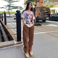 Women's Street Fashion Solid Color Full Length Patchwork Cargo Pants main image 5