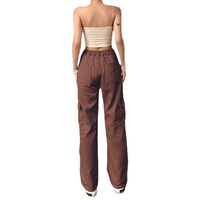 Women's Street Fashion Solid Color Full Length Patchwork Cargo Pants main image 4