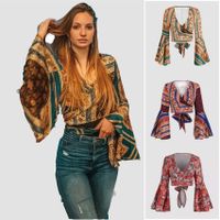 Women's Blouse Long Sleeve Blouses Ethnic Style Printing main image 1