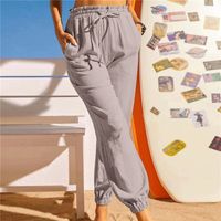 Pantalones De Jogger Largos De Color Liso Informales Para Mujer main image 5