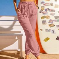 Pantalones De Jogger Largos De Color Liso Informales Para Mujer main image 4