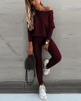 Women's Fashion Solid Color Polyester Patchwork Pants Sets main image 4