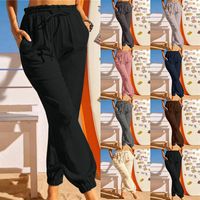 Pantalones De Jogger Largos De Color Liso Informales Para Mujer main image 1