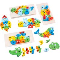 Holz Tier Verkehrs Form Passenden 3d Puzzle Kinder Pädagogisches Spielzeug Großhandel main image 2
