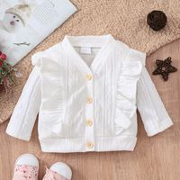 Cute Solid Color Cotton Girls Outerwear sku image 1