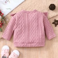 Cute Solid Color Cotton Girls Outerwear main image 3