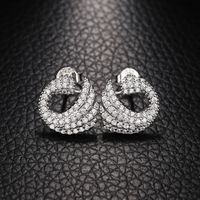 Fashion Swan Copper Plating Zircon Ear Studs 1 Pair main image 8