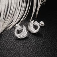 Fashion Swan Copper Plating Zircon Ear Studs 1 Pair main image 7