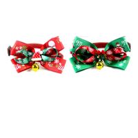Casual Ribbon Christmas Color Block Bowknot Pet Accessories 1 Piece sku image 10