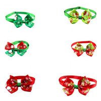 Casual Ribbon Christmas Color Block Bowknot Pet Accessories 1 Piece sku image 9