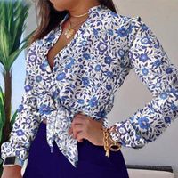 Women'S Blouse Long Sleeve Blouses Printing Vacation Printing Without Belt main image 3