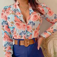 Women'S Blouse Long Sleeve Blouses Printing Vacation Printing Without Belt main image 2