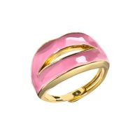 Fashion Solid Color Copper Irregular Plating Open Ring 1 Piece sku image 3