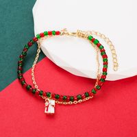 Fashion Christmas Tree Candy Alloy Beaded Enamel Women's Bracelets main image 4