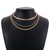 Wholesale Jewelry Simple Style Geometric Iron Plating Layered Necklaces sku image 1
