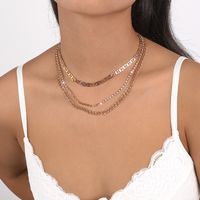 Wholesale Jewelry Simple Style Geometric Iron Plating Layered Necklaces main image 4