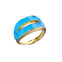 Fashion Solid Color Copper Irregular Plating Open Ring 1 Piece main image 2