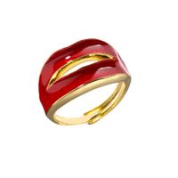 Mode Einfarbig Kupfer Irregulär Überzug Offener Ring 1 Stück sku image 5