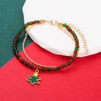 Fashion Christmas Tree Candy Alloy Beaded Enamel Women's Bracelets main image 3