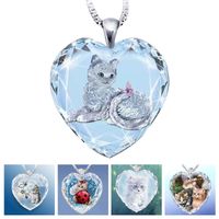 Cute Heart Shape Alloy Glass Plating Women's Necklace main image 1