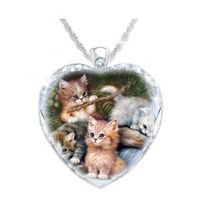 Cute Heart Shape Alloy Glass Plating Women's Necklace sku image 7