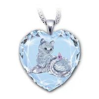 Cute Heart Shape Alloy Glass Plating Women's Necklace sku image 11