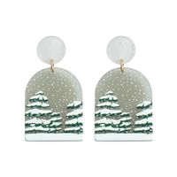 Fashion Christmas Tree Snowflake Plastic Resin Printing Women's Drop Earrings 1 Pair sku image 1