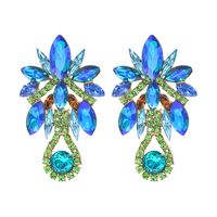 Fashion Flower Alloy Inlay Artificial Pearls Artificial Diamond Women's Drop Earrings 1 Pair sku image 5