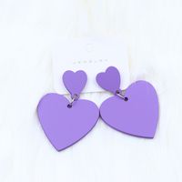 Simple Style Heart Shape Arylic Stoving Varnish Women's Drop Earrings 1 Pair main image 5