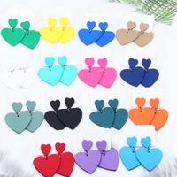 Simple Style Heart Shape Arylic Stoving Varnish Women's Drop Earrings 1 Pair main image 1