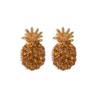 Mode Ananas Alliage Incruster Strass Femmes Boucles D'oreilles 1 Paire main image 5