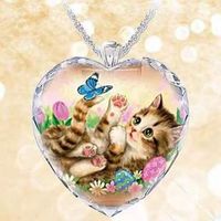 Cute Heart Shape Alloy Glass Plating Women's Necklace main image 3