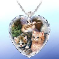 Cute Heart Shape Alloy Glass Plating Women's Necklace sku image 6